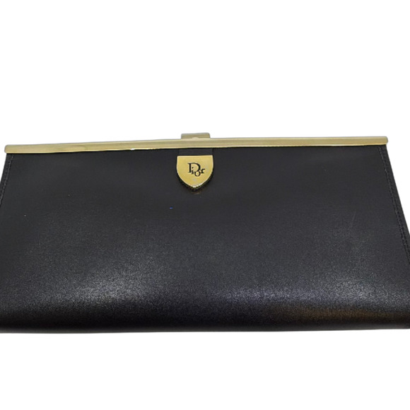 Christian Dior Handbags - Christian Dior Classic Frame Clutch Black Leather Clutch
